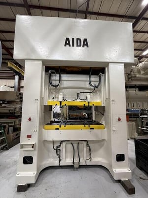 300 ton, Aida #PMX-L2-300, Straight Side Mechanical Stamping Press, 7.8" stroke, 31.4" Shut Height, 1990 - Image 3