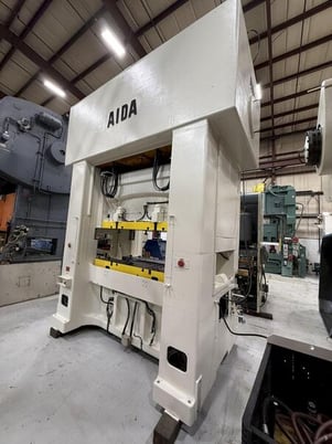 300 ton, Aida #PMX-L2-300, Straight Side Mechanical Stamping Press, 7.8" stroke, 31.4" Shut Height, 1990 - Image 6