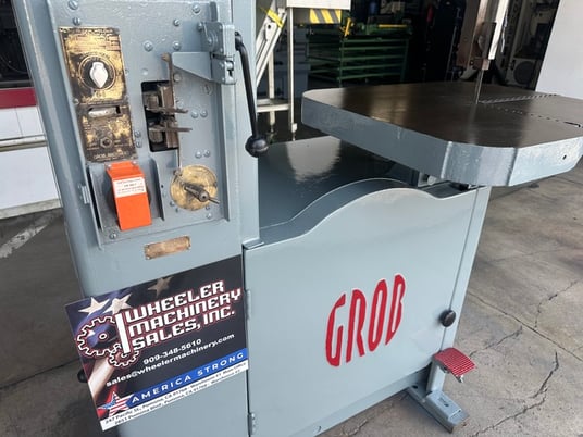 24" x 12" Grob #NS-24, Vertical Band Saw, 28" x 24" Table, 1/16" - 1" Blade width, 50-2030 FPM, 1 HP, 220 V - Image 5