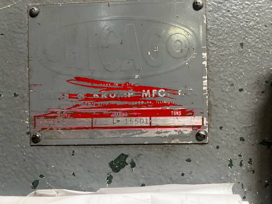 90 Ton, Chicago #1012-R, Mechanical Press Brake, 1965 - Image 7