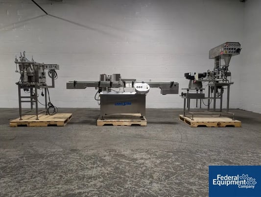 Kalish #2200, Liquid Filling Line, 30 ml Bottle Capacity, 36" Stainless Steel Turntable, Dropper Inserter - Image 1