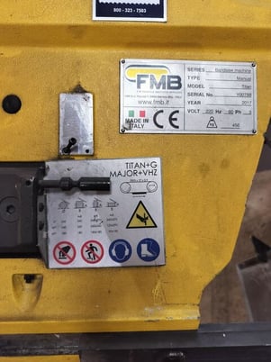 FMB #Titan, Horizontal Bandsaw, 10.25" Square-Cap, 1.5 HP, 10" Blade Width, 10' Blade Length, 2017 - Image 2