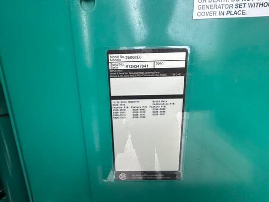 250 KW Cummins #QSK19G, Natural gas generator set, 277/480 Volts, 3-Phase - Image 10