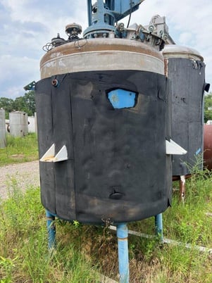 600 gallon Stainless Steel jacketed mix tank, 60" dia. x 54" straight side, top center mounted agitator - Image 7