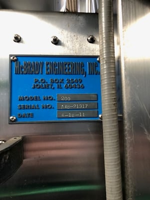 McBrady #200, orbital bottle washer, ionized air rinsing, Stainless Steel, 200 BPM, 2011 - Image 2