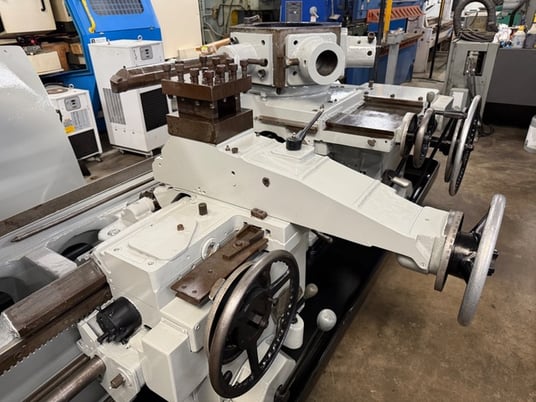 No. 4A Warner & Swasey, M3580,saddle type turret lathe, 9.5" spindle hole,chip pan & coolant - Image 3