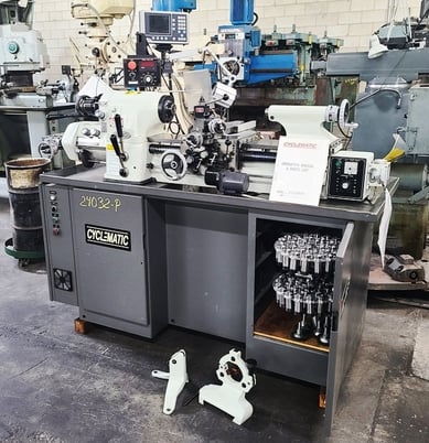 11" x 18" GMC Cyclematic #CTL-618EVS, tool room lathe, Fagor digital read out, steady/follow rests, one shot - Image 1