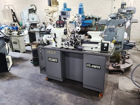 11" x 18" GMC Cyclematic #CTL-618EVS, tool room lathe, Fagor digital read out, steady/follow rests, one shot - Image 2