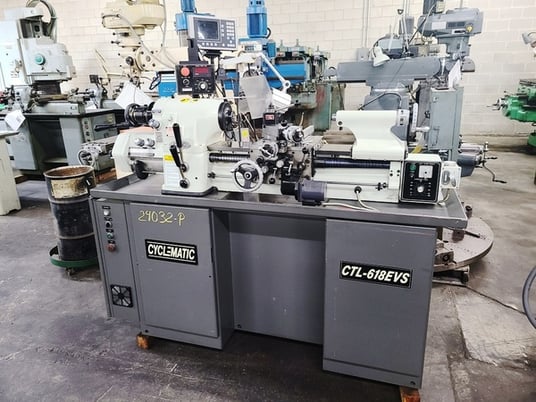 11" x 18" GMC Cyclematic #CTL-618EVS, tool room lathe, Fagor digital read out, steady/follow rests, one shot - Image 7