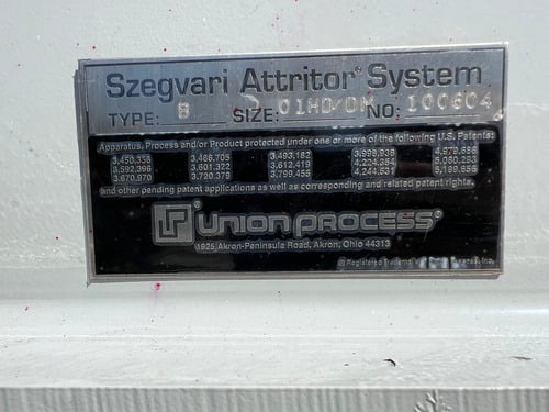 Union Process Szegvari attritor system #01HD/DM type B, lab size, 1 HP - Image 7