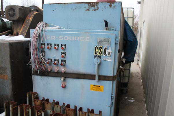 Inter-Source, complete chip processing system, 30" chip spinner, chip shredder, coolant tank - Image 1