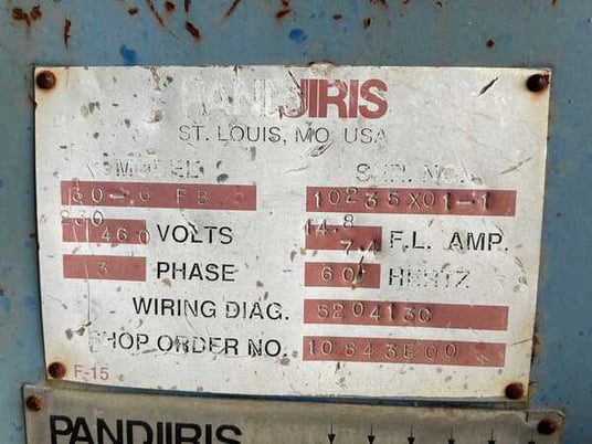 3000 lb. Pandjiris #30-6MVRWT, welding positioner, 36" x 36" table, motorized tilt, 3/4 HP - Image 1