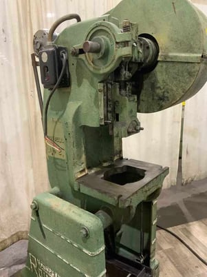 15 Ton, Rousselle #2, OBI flywheel press, 2" stroke, 7-3/4" Shut Height, 160 SPM, 1 HP, mechanical clutch - Image 2