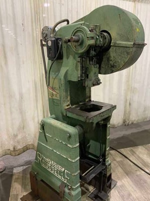 15 Ton, Rousselle #2, OBI flywheel press, 2" stroke, 7-3/4" Shut Height, 160 SPM, 1 HP, mechanical clutch - Image 6