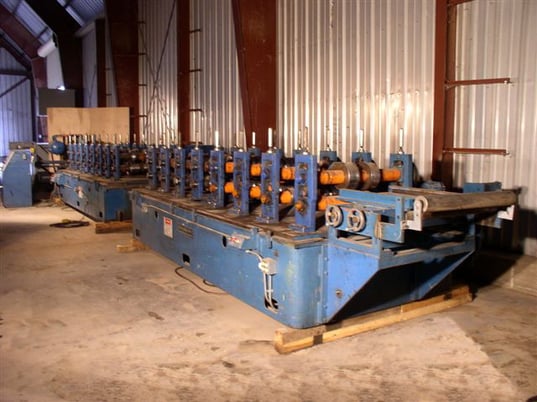 16 Stand, Bradbury, 37" roll space, gear driven, 3" shafts, 40 HP variable speed, 0-95 FPM, coil reel - Image 1