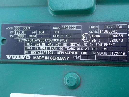 164 HP Volvo #D6E, Engine Assembly, factory new - Image 2