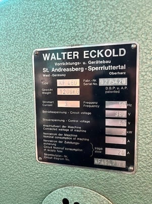 Eckold #KF460, cap: 3.0m steel form, 4mm light alloy, 2.0mm Stainless Steel, tooling, (2 available) - Image 2