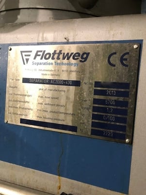 Flottweg #AC2000, disc stack separator - Image 5