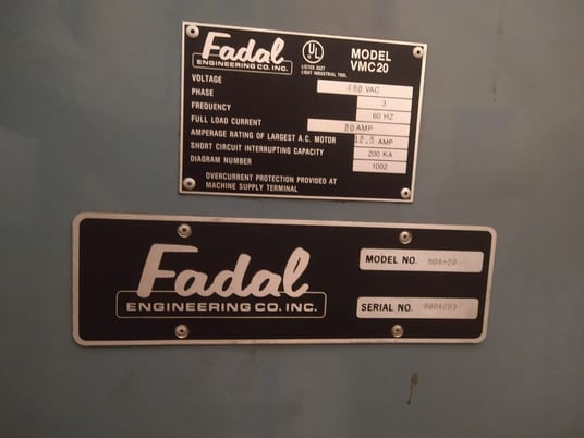 Fadal #VMC20, CNC vertical machining center, box ways, low hours, 1990 - Image 2