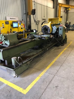 27" x 120" Lehmann #2516, oil field & hollow spindle lathe, automatic threading, 4-jaw chucks - Image 2