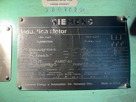 300 HP 1200 RPM Siemens, Frame 5011, TEFC BB, 2300/4000 Volts - Image 3