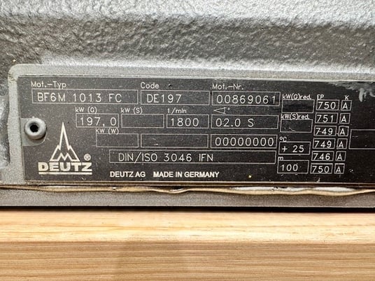 264 HP Deutz #BF6M1013FC, Engine Assembly, new surplus - Image 3
