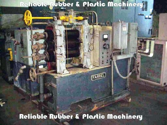 6" x 13" Farrel, 3-roll vertical, variable speed lab calender, 7-1/2 HP motor - Image 1