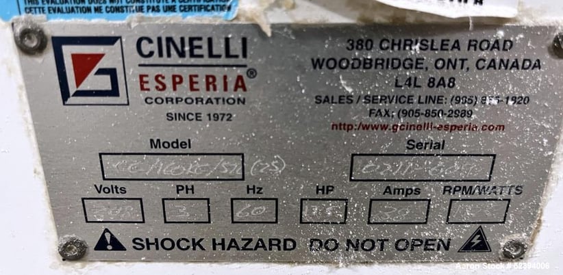 Cinelli Esperia Corp. #CC-160KG/STL, Spiral Mixer, 36" diameter Bowl, 233 lbs Flour capacity - Image 6