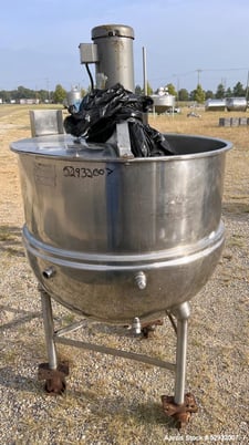 125 gallon Groen #N-125-SP, Homogenizing Kettle, Stainless Steel, 38" diameter x 34" deep, 19" discharge - Image 2