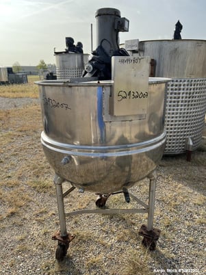 125 gallon Groen #N-125-SP, Homogenizing Kettle, Stainless Steel, 38" diameter x 34" deep, 19" discharge - Image 3