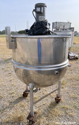 125 gallon Groen #N-125-SP, Homogenizing Kettle, Stainless Steel, 38" diameter x 34" deep, 19" discharge - Image 4