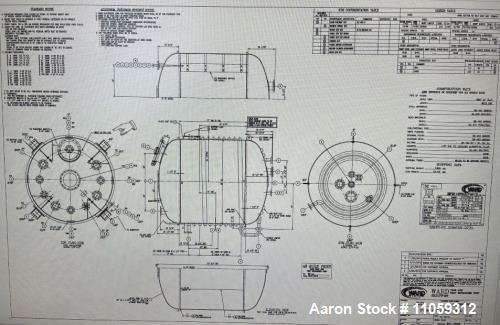 3000 gallon Ward, Alloy 20 Reactor, 98" diameter x 6' 5" T/T, 85/FV psi @ 350&deg;F Shell, 150/FV psi @ 350&deg;F - Image 5