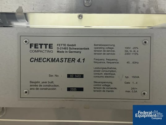 Tablet Tester, Fette #Checkmaster-4.1, 230 volt, serial# 82 1413, built 2005 - Image 2