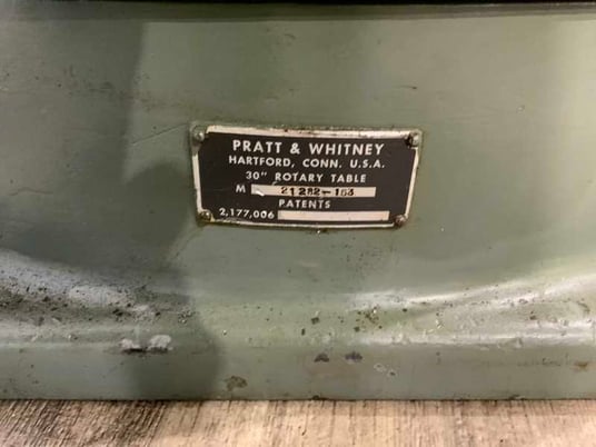 30" Pratt & Whitney #30, power rotary table, 1/4 HP, 7 parallel T-slots - Image 6