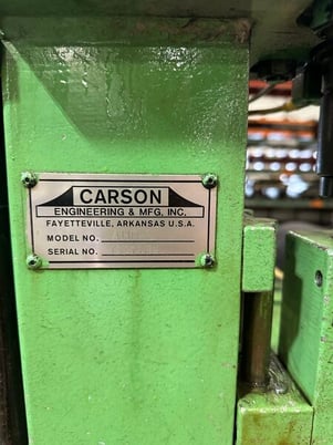 Carson #AHP-2x48, automated tube hole punch, .500"-2.625" tube outside dimension, .562"-72" hole to clamped - Image 7