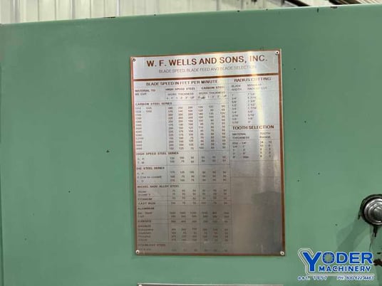 40" x 12" W.F. Wells #V4012, vertical band saw, 29" x27" table area, 4 speed transmission - Image 4