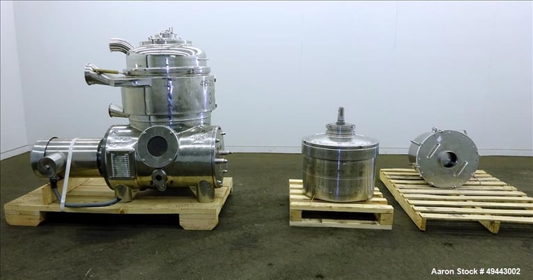 Westfalia #BKA35-86-076, Solid Bowl Disc Centrifuge, Stainless Steel, 5000 RPM Bowl, Feed inlet assembly - Image 1