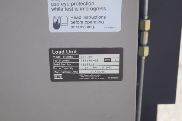 2.2 KIP (10kN), MTS #831.50 Elastomer Fatigue Test System - Image 4