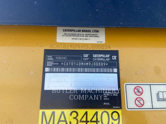 Caterpillar 140M2AWD, Motor Grader, 11663 hours, S/N: M9J00889, 2014 - Image 6