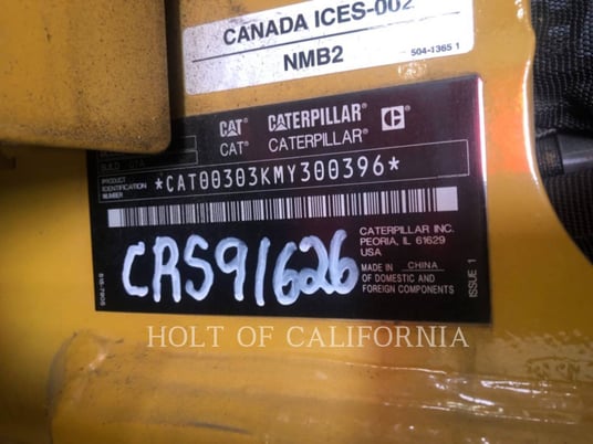 Caterpillar 303, Crawler Excavator, 800 hours, S/N: MY300396, 2021 - Image 6