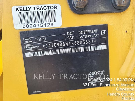 Cat 908, Wheel Loader, 1166 hours, S/N: H8803883, 2019 - Image 6