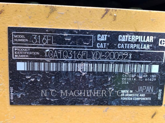 Caterpillar 316F L, Crawler Excavator, 5030 hours, S/N: YDL20052, 2018 - Image 6