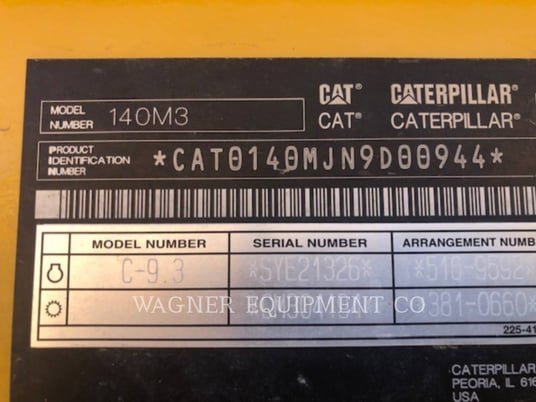 Caterpillar 140M3, Motor Grader, 6516 hours, S/N: N9D00944, 2018 - Image 6