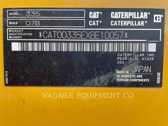 Caterpillar 335, Crawler Excavator, 1044 hours, S/N: XBE10057, 2022 - Image 6