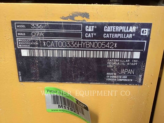 Caterpillar 336, Crawler Excavator, 4648 hours, S/N: YBN00542, 2019 - Image 6