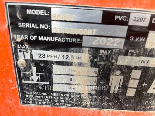 Jlg Industries, Inc. 860SJ SP, Articulated Boom Lift, 290 hours, S/N: 0300298087, 2022 - Image 6