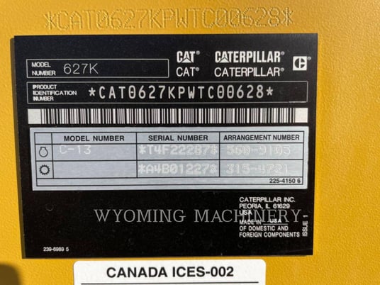Caterpillar 627K, Wheel Tractor Scraper, 804 hours, S/N: WTC00628, 2023 - Image 6