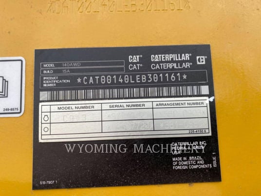 Caterpillar 140 AWD, Motor Grader, 312 hours, S/N: EB301161, 2024 - Image 6
