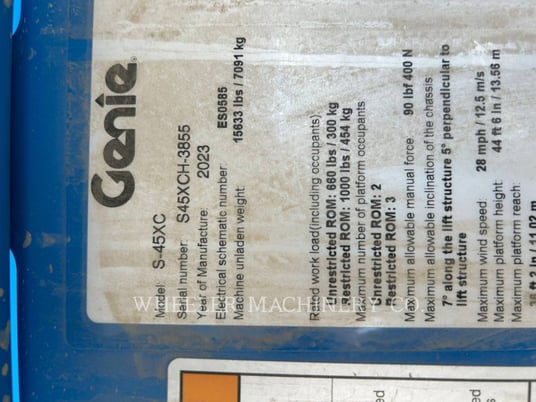Genie Industries S45XC, Articulated Boom Lift, 262 hours, S/N: S45XCH-3855, 2023 - Image 6