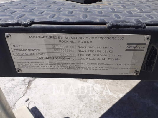 Atlas Copco QLTS8, Light Tower, S/N: HOP064470, 2014 - Image 4